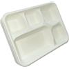 Best House Another Fine Product Best House EcoWise - Piatti piani 100% compostabili e biodegradabili, 5 scomparti, vassoio per alimenti 5CP, vassoi di carta da zucchero usa e getta ecologici (confezione da 25 pezzi)