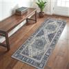 GENIMO - Tappeto Vintage 80x300cm - Antiscivolo, Facile da Pulire, Con Pelo Corto - Per Corridoio, Soggiorno - Blu Marino