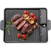 BORDEAG Piastra per barbecue, rettangolare, griglia per fornelli a gas, padella per barbecue, 37 x 26 cm, antiaderente per fornelli da campeggio, per induzione a gas in ceramica