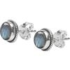 Generico Labradorite Gemstone Stud Earrings Handmade Twisted Wire Rope Designer 925 Sterling Silver Post Stud Earrings