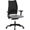 LUXY Overtime - Sedia Ufficio Ergonomica con Braccioli Regolabili, Schienale in Rete Traspirante, Struttura Metallica Nera e Sedile con Rivestimento in Tessuto, Made in Italy