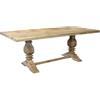 milani home Tavolo in Legno Massiccio di Design Moderno Industrial cm 220 x 100 x 77 h