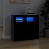 Generic Madia Soggiorno Moderna con 2 Porte 80x35x75 cm, Mobili Soggiorno, Credenza con Luci LED Nera (Peso 29,11 kg)