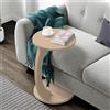 [en.casa] Tavolino da Divano (AxØ) 56 x 38 cm Tavolino Basso a Forma di C - Consolle con 4 Rotelle e Piano Rotondo - Colore Cappuccino