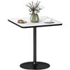 HOMCOM Tavolo da pranzo per 4 persone Tavolo da cucina in stile moderno con piano effetto marmo e base rotonda, 70 x 70 cm, bianco