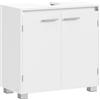 VASAGLE Mobile Sottolavabo, Mobile da Bagno, 2 Scomparti dietro le Ante, per Diversi Tipi di Lavabi, con Piedini, 30 x 60 x 60 cm, Bianco Nuvola BBK506W01