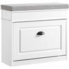 SoBuy Scarpiera Salvaspazio Slim con Seduta Panca Scarpiera da Ingresso Contenitore in Legno Mobile Scarpiera Ingresso per Scarpe, 61x24x51cm Effetto Legno Invecchiato Bianco FSR82-K-WG