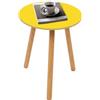 DOPBENT Tavolino da salotto in legno, rotondo, tavolino da caffè piccolo, 40 x 52 cm, moderno, per giardino, balcone (giallo)