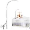 DHSWNNG Giostrina Culla, Regolabile Neonato Giostra Culla Neonato Supporto Giostrina Culla Bianco Per Carillon Campanelli Campanelle a Vento