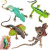 GZqiancang 4 Pezzi Lucertola Giocattolo,Realistici lucertola di Gomma per Giocattoli Adatto Giocattoli per Bambini Forniture per L'Insegnamento