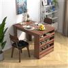 FurnitureR Tavolo da pranzo, tavolo da pranzo, tavolo da cucina per 2-4 persone, con 3 mensole aperte, per piccoli spazi, sala da pranzo, cucina, 110 x 70 x 75 cm, marrone