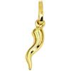 Cavaliere Gioielli Ciondolo Cornetto Portafortuna in Oro 18 kt 750 Vero pendente Uomo Donna Ragazzi Regalo Malocchi