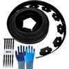 Bocguy Bordura per Aiuola flessibile, Bordi per Aiuole Giardino, lunghezza 20 m, altezza 5 cm, Bordatura Giardino con 80 Picchetti e 1 paio di Guanti, Nero
