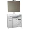 CAPALDO Mobile bagno 85 cm con lavabo e specchio bianco portuna - Claudia 93826