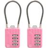 SISAV Cavo con combinazione a 4 cifre, cavo da 11,9 cm, per armadietti scolastici, caschi, armadietti, cassette degli attrezzi, valigie, zaini, cavi da 3 mm di diametro, rosa (confezione da 2)