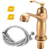 Quisiete Rubinetto per lavabo per bagno miscelatore in antico rubinetteria in rame di lusso stile europeo rubinetteria