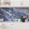 VEELIKE Carta da Parati Marmo Blu Magico Opaco Carta da Parati Adesiva Muro Cucina Piano di Lavoro Bagno 40cm x 300cm Decorazioni Parete Soggiorno Sala da Pranzo Lavabile Adesivo per Mobili Rimovibile