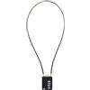 SISAV Cavo con lucchetto a combinazione a 4 cifre, 50 cm, per scuola, palestra, armadietti, caschi, armadietti, cassette degli attrezzi, valigie, zaini, cavo 3 mm di diametro, nero