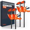 Presch Morsetti da falegname 150mm e 300mm 4 pz - Set di morsetti con forza di serraggio di 75 kg - Acciaio al carbonio e corpo rinforzato in fibra di vetro - Con funzione divaricazione