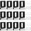 deegbbyi 12 Pezzi Supporto Specchio, Acciaio Inossidabile Clip di Fissaggio Pesanti, Quadrato Gancio Porta Specchio, con Tubo di Espansione e Viti, per Fissaggio Specchi Spessore 5-6 mm (Argento)