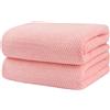 HOMEXCEL Set di 2 asciugamani da bagno in microfibra, ultra morbidi, altamente assorbenti, leggeri e ad asciugatura rapida, per corpo, sport, yoga, spa, fitness, rosa