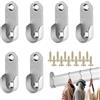 GHPKOTW 6 Pezzi Supporto Tubo Armadio, Bastone Armadio Appendiabiti Accessori Armadio Interno, Supporto per Asta Appendiabiti per L'Estremità Dell'Asta Binario Per Tende e Armadi