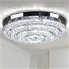 Cainjiazh 18 Lampadario di cristallo moderno del montaggio a incasso della luce del soffitto di grandi LED lampadari per le camere da letto di ingresso Soggiorno sala da pranzo (bianco freddo 6000K)