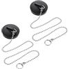 JJUNW 2 tappi per lavandino in gomma, tappo di scarico con catena a sfere in acciaio inox, tappo per lavello in gomma, diametro da 42 a 47 mm, per vasca da bagno, cucina, lavandino