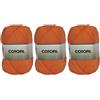 Hanselhome Filato 100% cotone Cotofil perfetto per fai da te e tessitura a mano (colore arancione 100 g, ca. 250 metri Set di 3 pezzi)