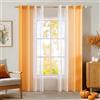 MIULEE Tende Voile in Poliestere Trasparenti Occhielli Sfumato per Soggiorno Camera da Letto Bagno Cucina Camera da Bambino Tenda Finestra Balcone Casa con 2 Pannelli 140X225CM Arancione