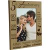 CREATCABIN Cornice Foto 6 x 8 Pollice Il 5° Anniversario Cornice Foto in Legno A Forma di Cuore Espositore Rettangolare Adatta Foto 21.8x16.8cm Set di Decorazioni Naturali Tavolo in Legno La Stampa