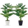 Der Rose 2 piante artificiali, grandi Monstera Variegata, piante artificiali come vere, per soggiorno, camera, balcone, pavimento, decorazione per esterni