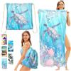 CWENDANER Telo Mare Microfibra Grande140x70 cm Telo Mare, telo mare ad asciugatura rapida e senza sabbia, Telo mare zaino, asciugamani convertibili per fitness e viaggi(Tartaruga Blu)