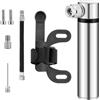 DEARBAG Piccola pompa ad aria per bicicletta, portatile, 120 PSI, ad alta pressione, leggera, in alluminio, con supporto per telaio per bici da corsa, mountain bike, calcio, pallavolo, argento
