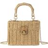 HuiYStar Borsa in Rattan Intrecciata a Mano per Le Donna-Vimini Piazza Estate Paglia Spiaggia Crossbody Borsa a Tracolla