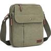 KONO Borsa a tracolla in tela retrò con tasche multiple da donna, ideale per lavoro e shopping, verde