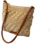 WUZIA Borsa di paglia da donna, borsa a tracolla estiva da spiaggia, tracolla regolabile, in tessuto bohémien, con cerniera, per viaggi