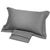 Corredo Italiano Satin® - completo lenzuola matrimoniale tinta unita in raso di puro cotone con O.G (Grigio scuro)