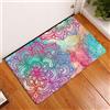 HNHDDZ Zerbino Mandala Elegante Fiore Rosa Grigio Vintage Giardino Famiglia Entrata Esterno Ingresso Casa Balcone Soggiorno D'ingresso Flanella Tappeto Tappetino (G, 50x80 cm)