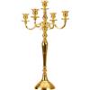 Lifestyle & More Candeliere a 5 braccioli Candelabro Metallo, Oro Placcato Altezza 60 cm