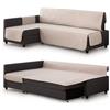 Milica Copridivano trapuntato compatibile con divano angolare letto Friheten di IKEA | Adatto a chaise longue destra o sinistra | Ideale per bambini e animali | Colore: beige