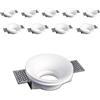 damastoreitalia 10 pezzi Portafaretto da incasso in gesso a scomparsa, compatibile con faretti GU10, foro incasso Ø105mm, design minimalista per soffitti in cartongesso (10)