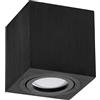 LumenTEC Faretto LED sporgente, plafoniera LED sporgente da soffitto in alluminio nero quadrato 80 mm x 84 mm CUBO (NERO CUBO)