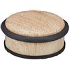 Relaxdays 2x Fermaporta da Pavimento Piatto, Blocca Porta per Ante Pesante, Aspetto Legno, HxD: 5 x 10,5 cm, Marrone Chiaro