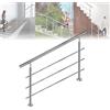 LARS360 Corrimano da 80 cm, ringhiera per scale, Ø 42 mm, barre per ringhiera in acciaio inox, 3 barre trasversali, ringhiere per terrazze, montaggio a pavimento, kit di montaggio per interni ed