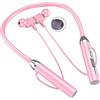 LOLPALONE Auricolare Bluetooth Wireless Tipo di Collo Riduzione del Rumore Stereo Scheda Plug-in Universale Sport Ear Headset Mic,Rosa