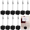 sinzau Supporto Clip Memo, 10 Pezzi Memo Clip Titolare Stand Supporto, Porta Foto con Clip, Porta Appunti/Foto Verticale Mollette, Foto Cubo, Nero