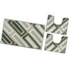 emmevi Tappeto Bagno Moderno Parure Set 3 Pezzi Soffice Shaggy Assorbente Antiscivolo Lavabile Verde