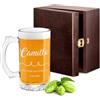 Maverton Boccale birra personalizzato - Bicchiere da birra regalo uomo compleanno 400 ml - Boccale con manico per regali uomo - Altezza 15 cm vetro di alta qualità - Idea regalo personalizzato