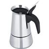 Lybunair Caffettiera portatile in acciaio inox per piano cottura, moka, caffettiera italiana, 2/4/6/9 tazze (100 ml, 200 ml, 300 ml, 450 ml) (200 ml)